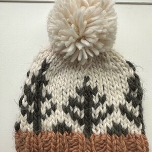 Two Knit Pom Pom Beanies